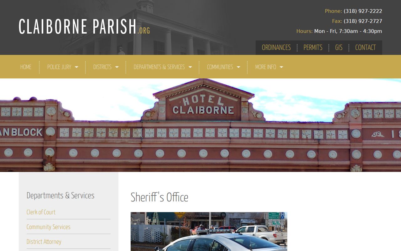 Claiborne Parish arrest history sheriff directory