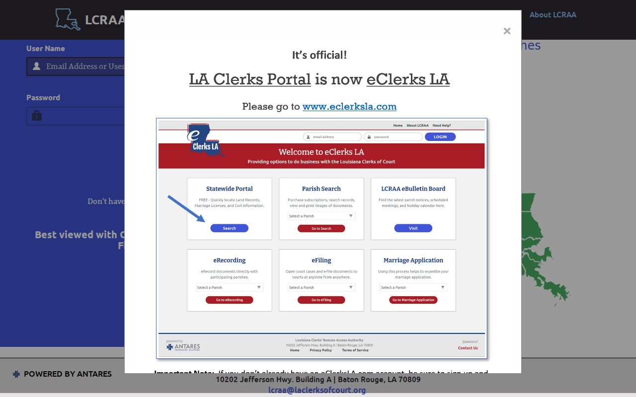 Claiborne Parish criminal court cases Louisiana Clerks Portal