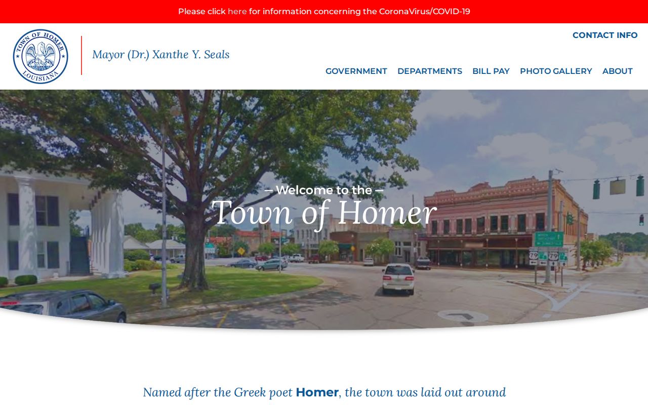 Official Town of Homer homepage for local government record contacts